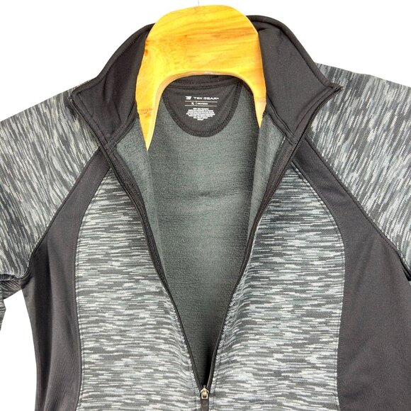 Tek Gear Fleece Jacket Men XL Heather Gray Athletic Full-Zip Long Sleeve Stretch - Picture 3 of 11